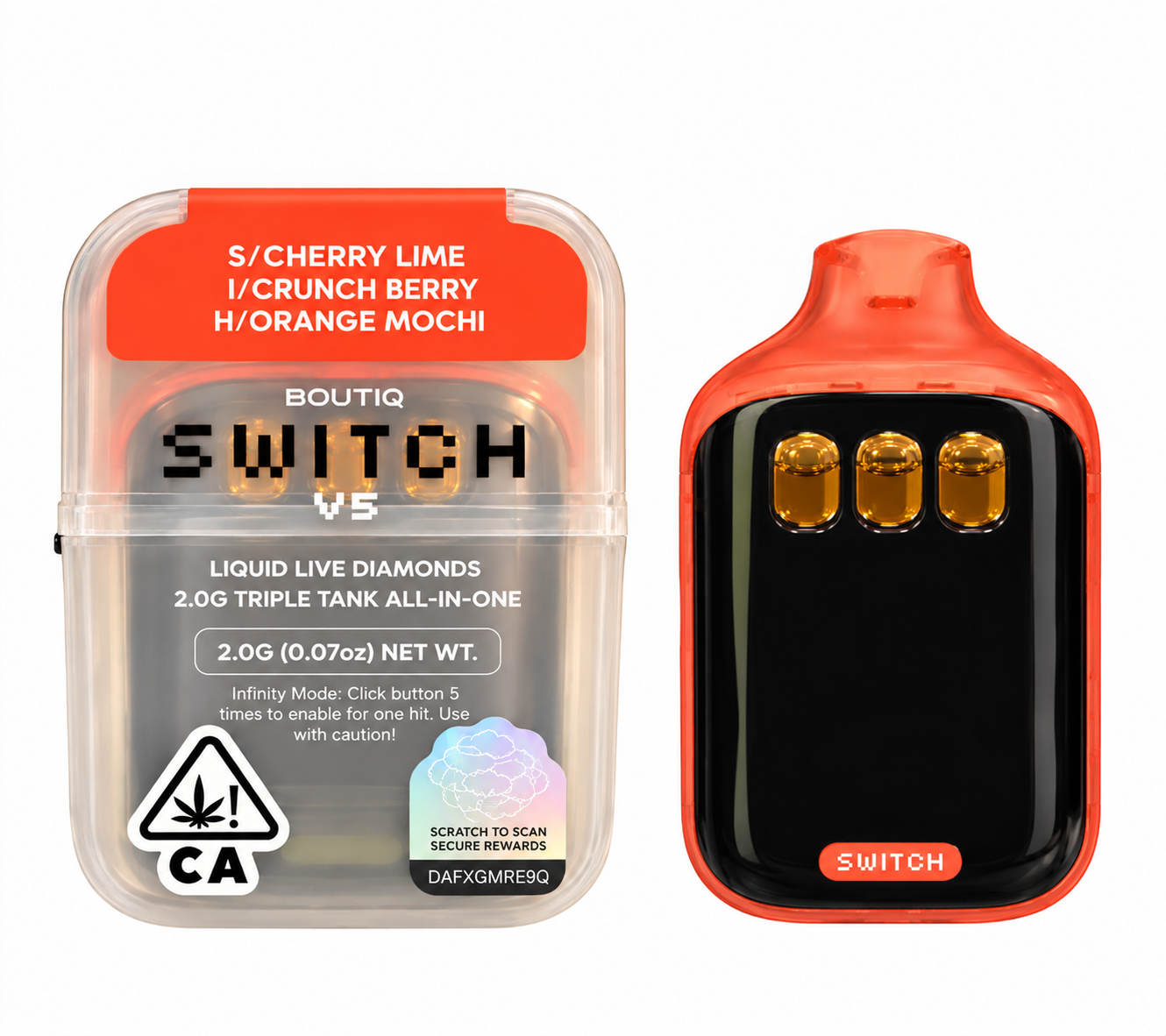 Boutiq Switch V5- 2G (S)Cherry Lime(I)Crunch Berry(H)Orange Mochi