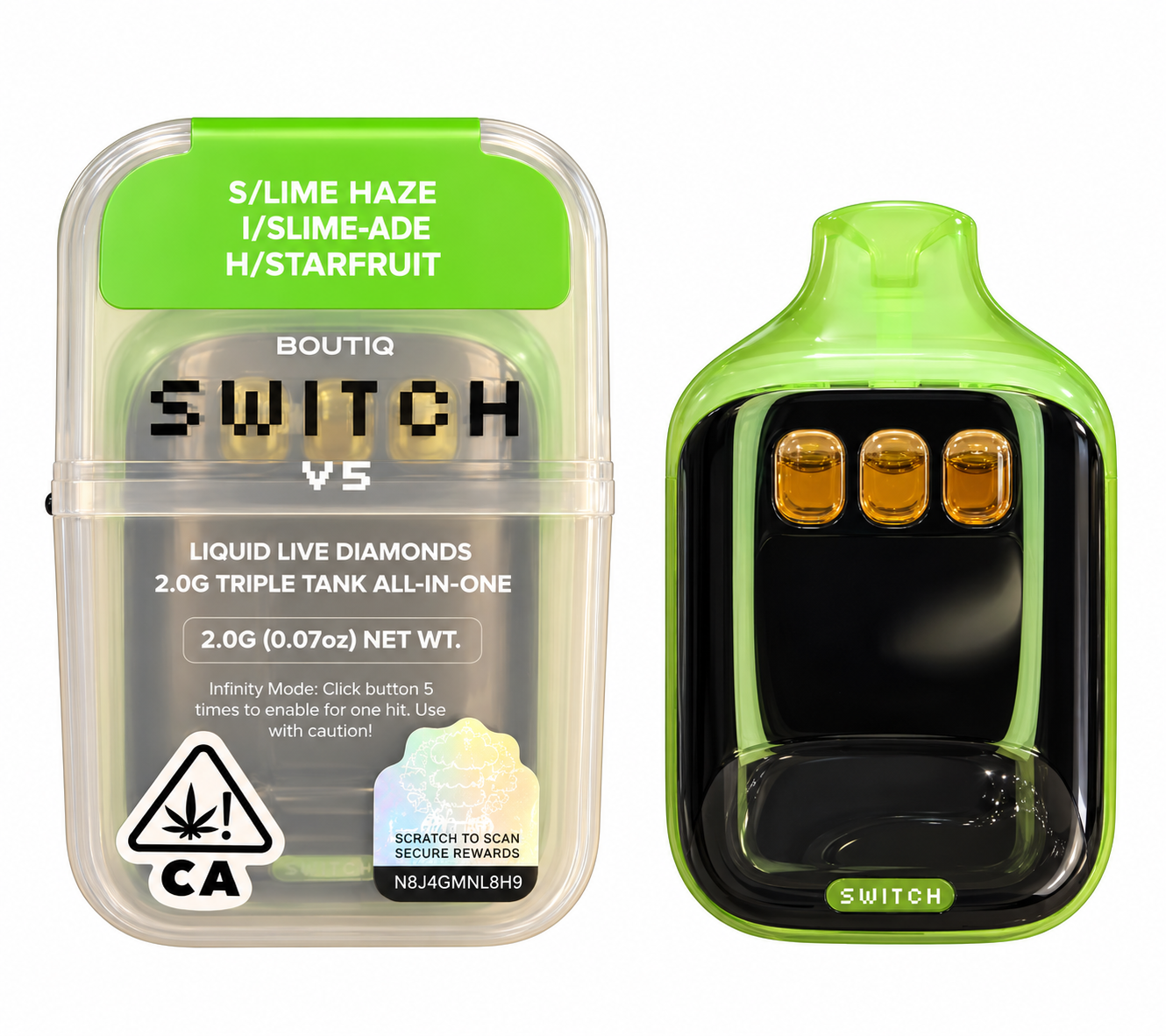 Boutiq Switch V5- 2G (S)Lime Haze(I)Slimeade(H)Starfruit