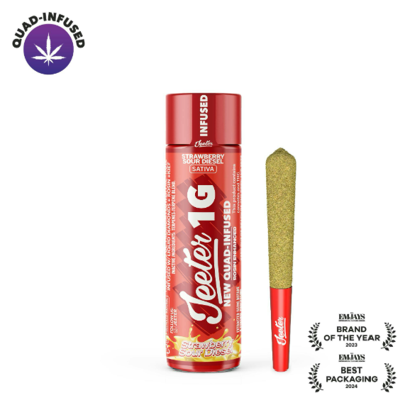 Jeeter - Strawberry Sour Diesel (S) Quad-Infused Joint - 1G infused pre-roll