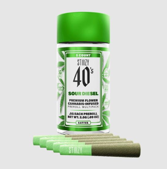 Stiiizy - Sour Diesel .5G 40S Infused Preroll 5 Pack infused pre-roll