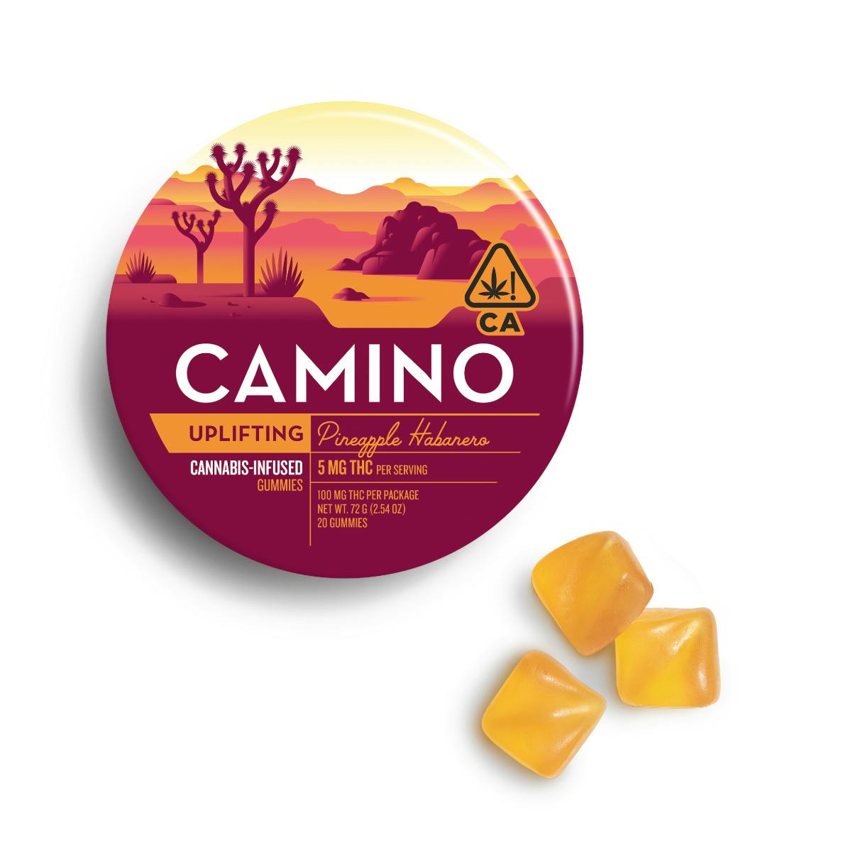 Camino - Pineapple Habanero Gummies - 100Mg - 20Ct - 5Mg/Ea