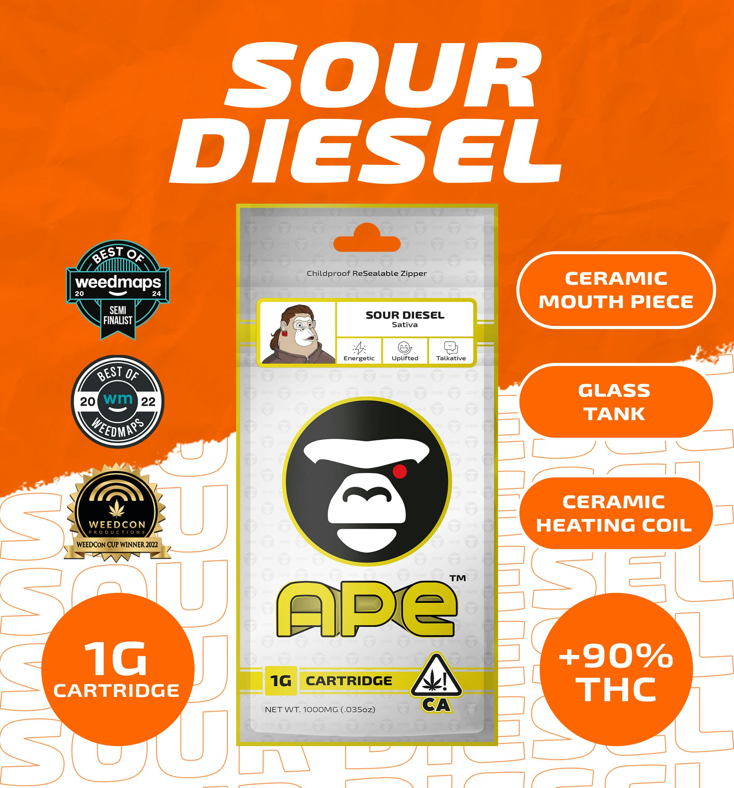 Ape 1G Vape - Sour Diesel (S)