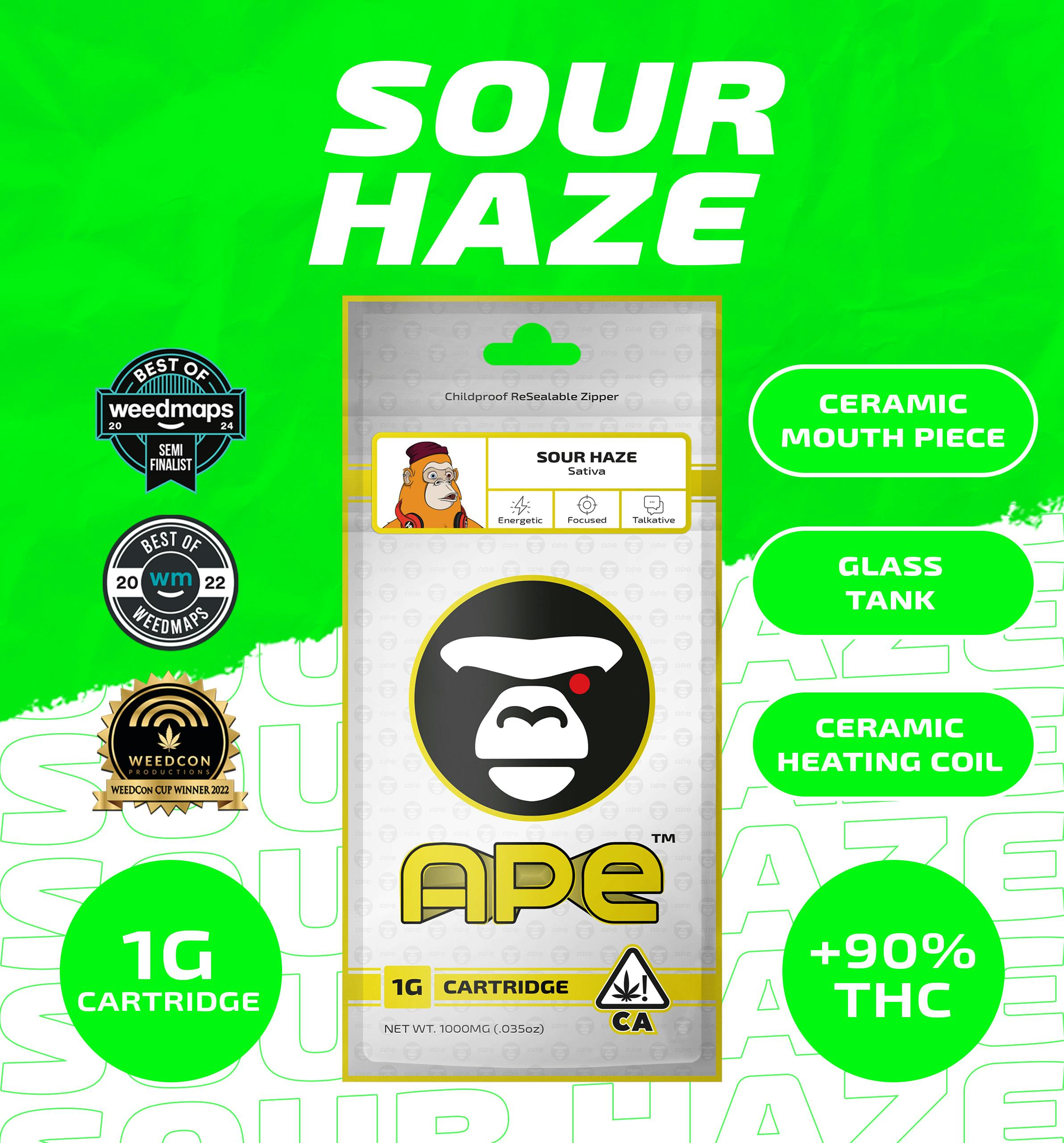 Ape 1G Vape - Sour Haze (S) Sauce Cart