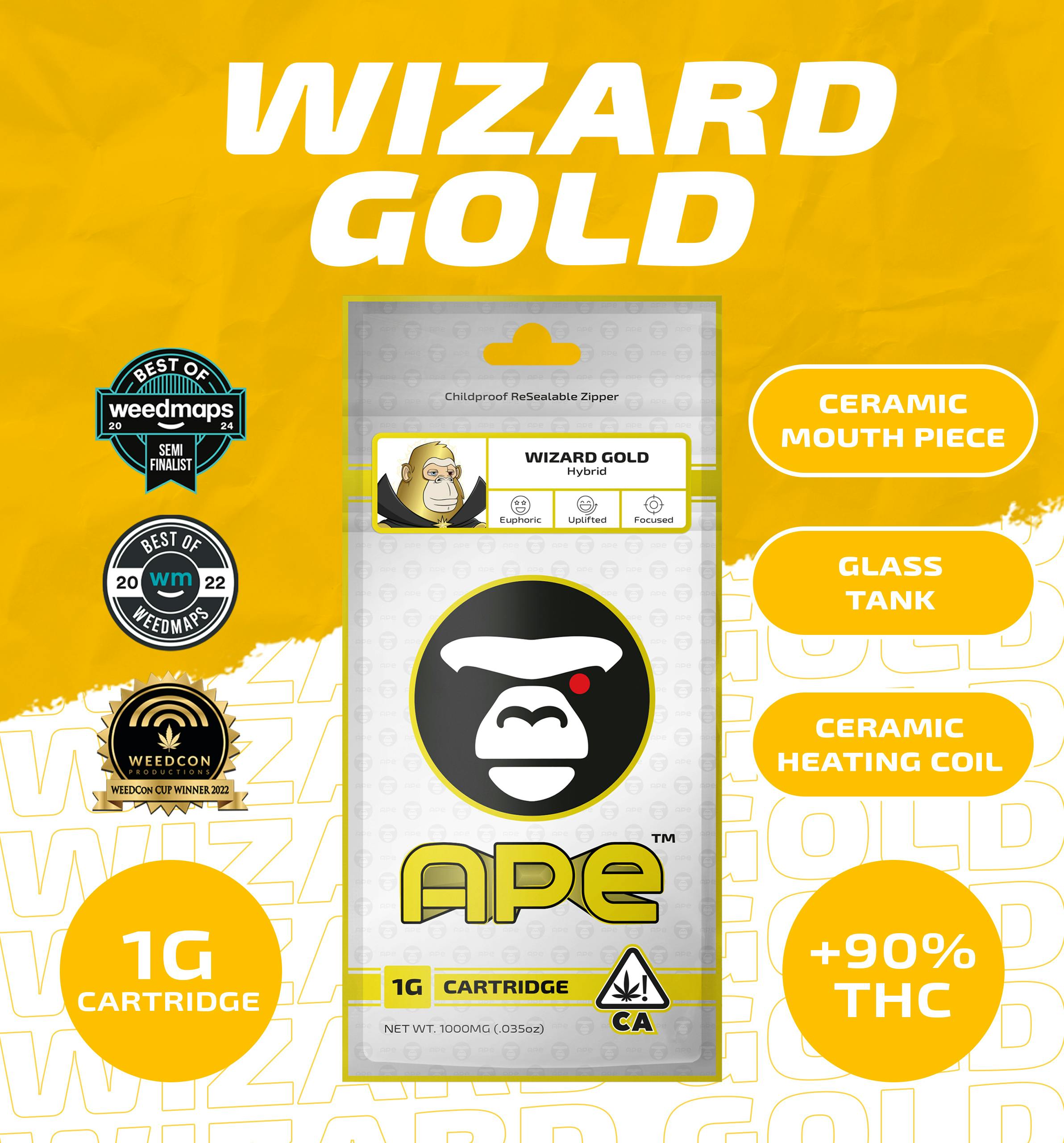 Ape 1G Vape - Wizard Gold (H) — Sauce Cart