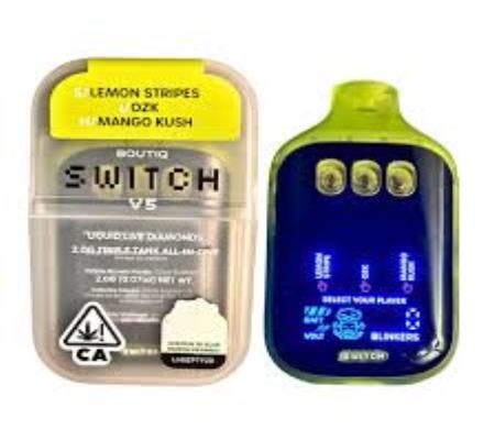 Boutiq Switch V5-2G (S)Lemon Stripes(I)Ozk(H)Mango Kush Triple Tank Dispo