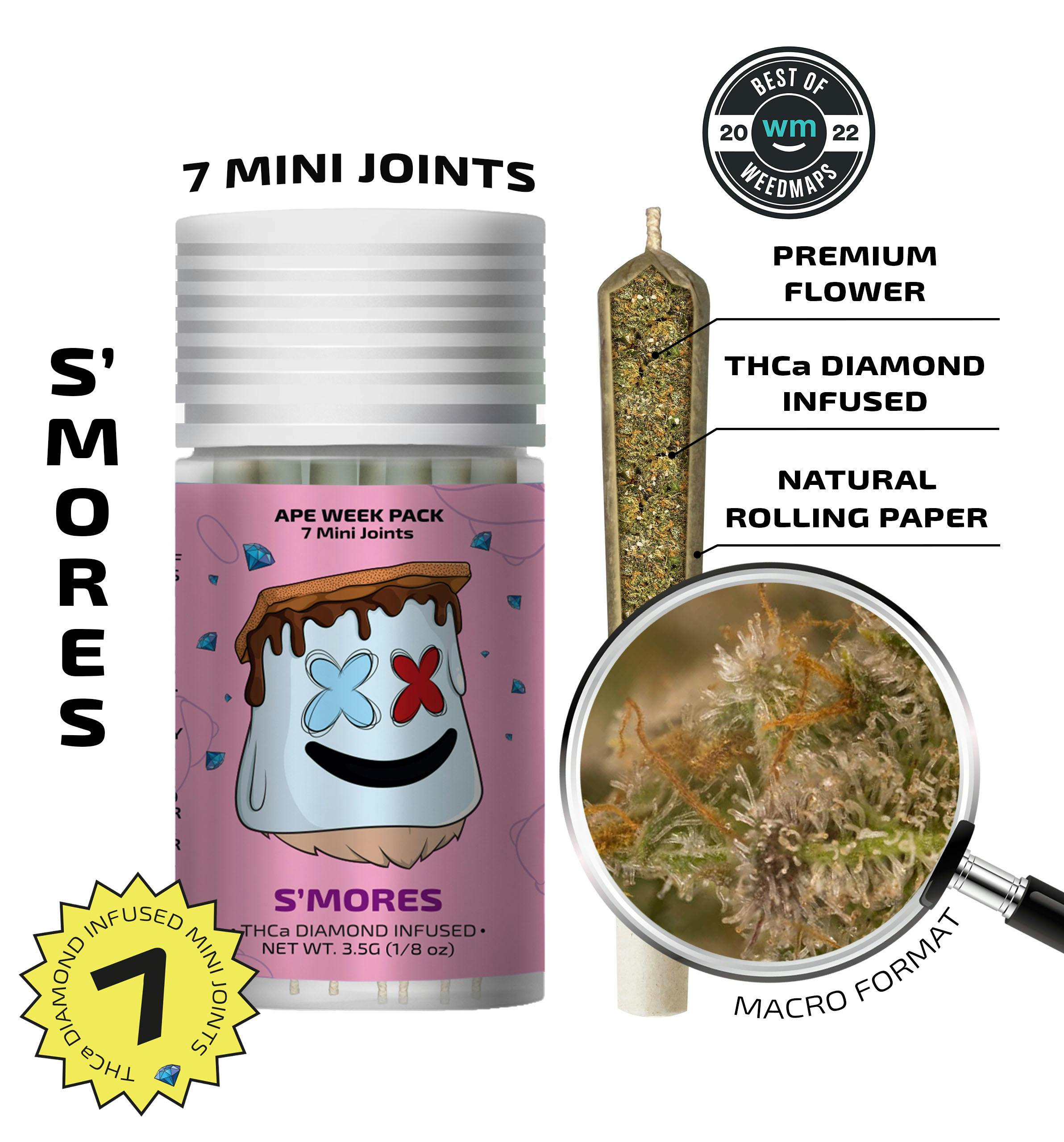 Ape - S'mores (I) 7 Diamond Infused Mini Joints (3.5G -0.5G Each)