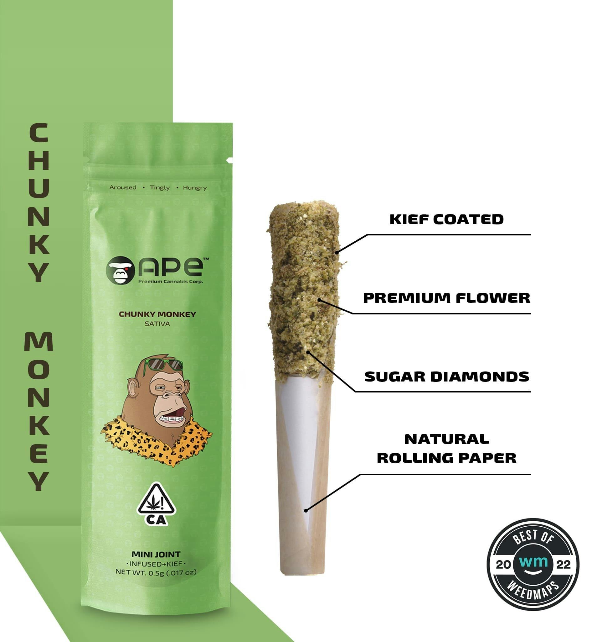 Ape (Chunky Monkey) Mini Joint Infused+Kief (0.5G)