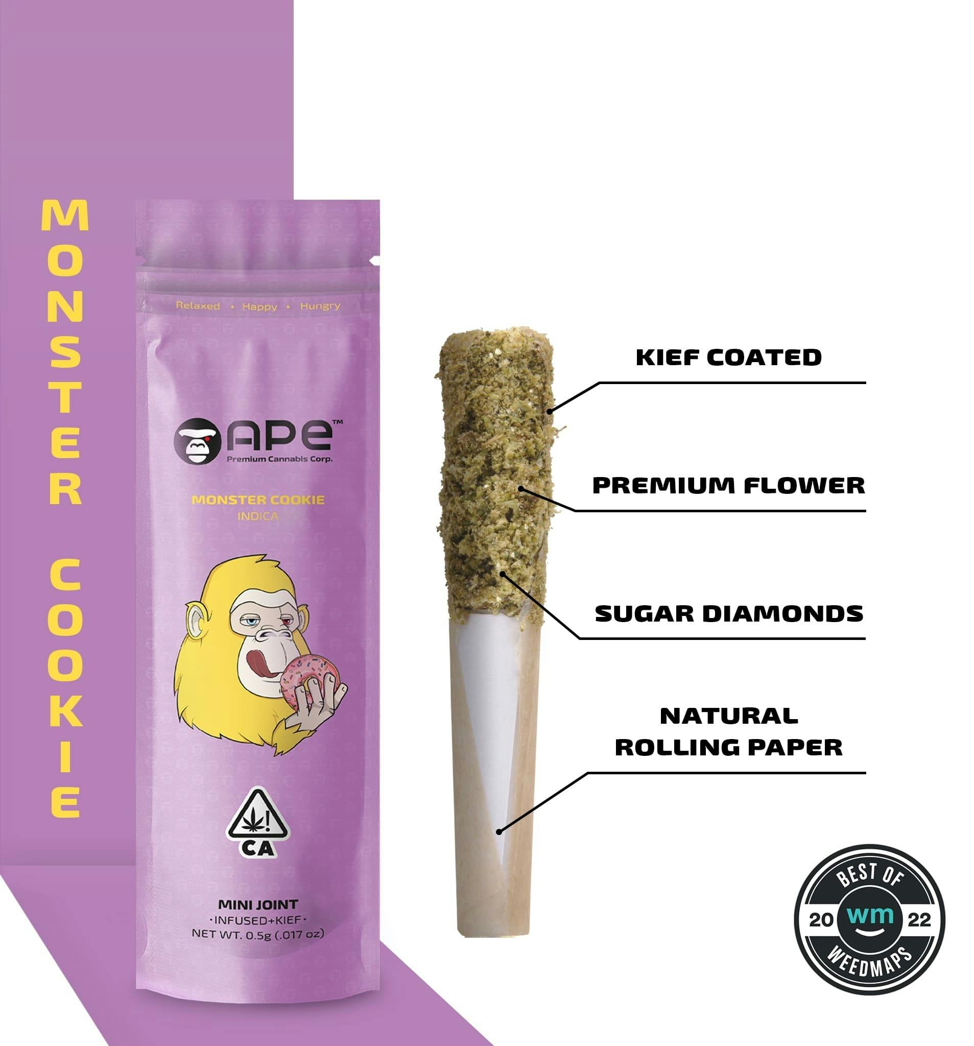 Ape (Monster Cookies) Mini Joint Infused+Kief (0.5G)