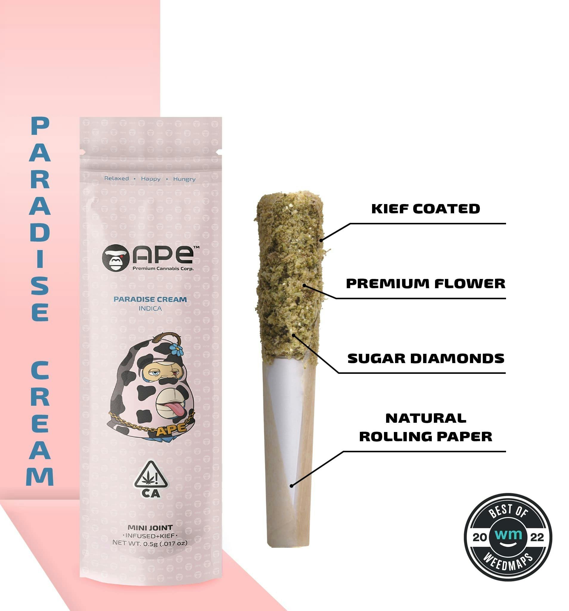 Ape (Paradise Cream) Mini Joint Infused+Kief (0.5G)