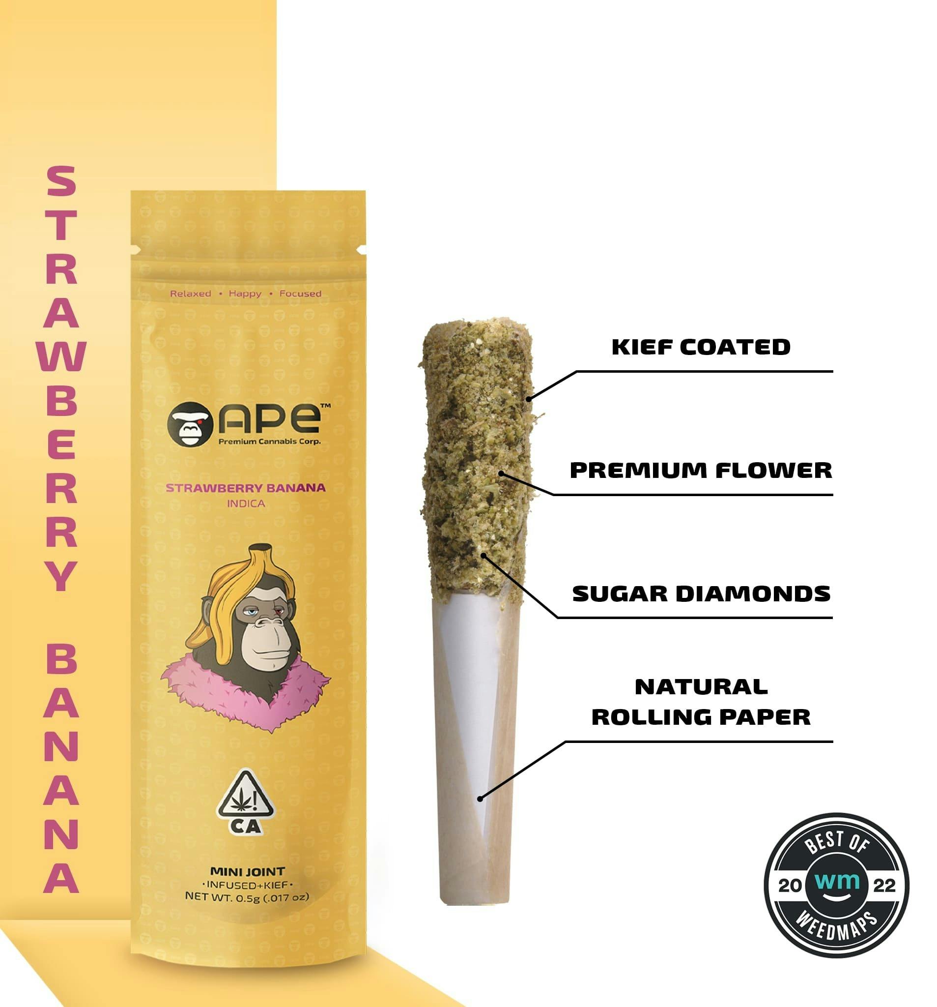 Ape (Strawberry Banana) Mini Joint Infused+Kief (0.5G)