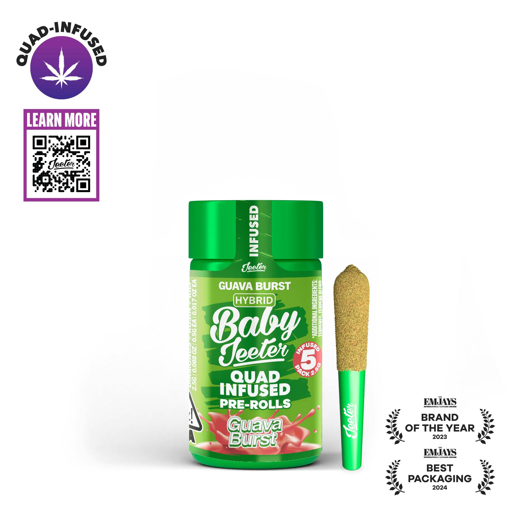 Baby Jeeter - Quad-Infused - Guava Burst infused pre-roll