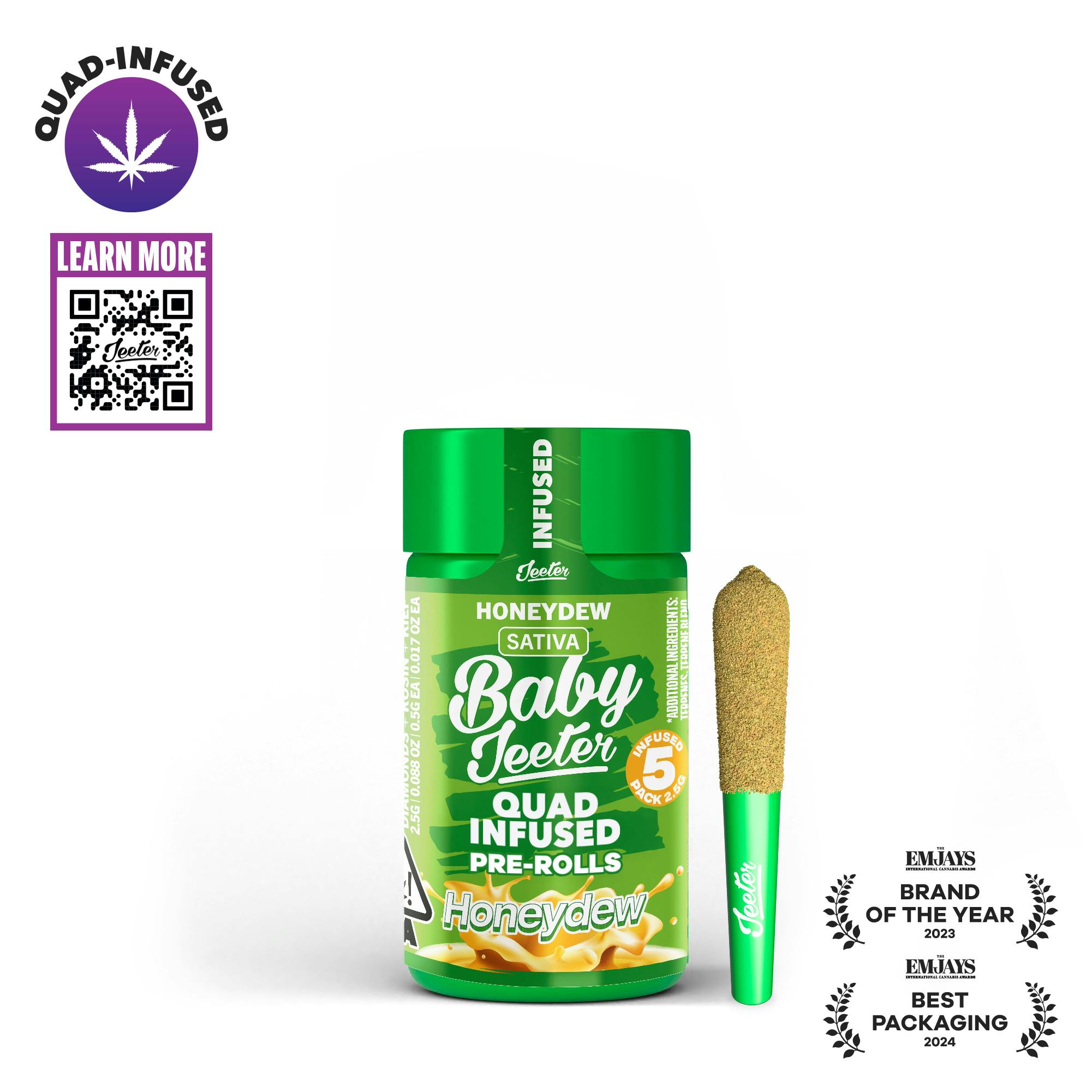 Baby Jeeter - Quad-Infused - Honey Dew (S) infused pre-roll