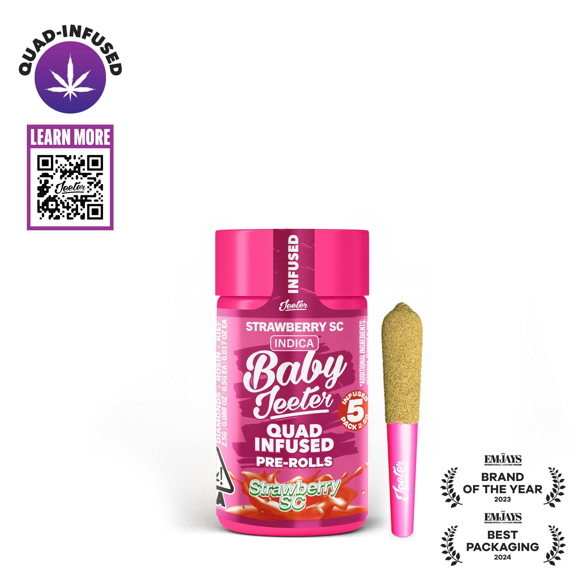 Baby Jeeter - Quad-Infused - Strawberry Sc infused pre-roll
