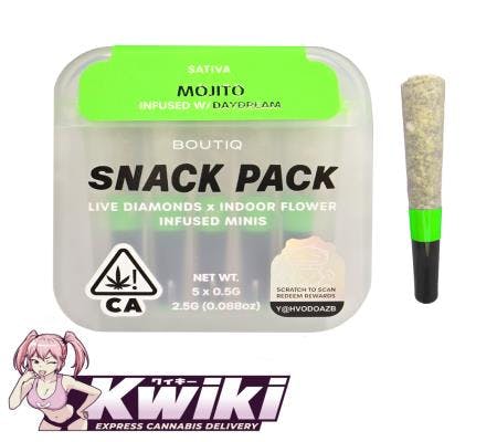 Boutiq Snack Pack 2.5G Live Diamond Mini Pre-Rolls-Orange Slush/Straw Tangie(S)