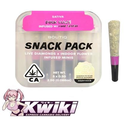 Boutiq Snack Pack 2.5G Live Diamond Mini Pre-Rolls-Pink Haze/Lime Slush(S)