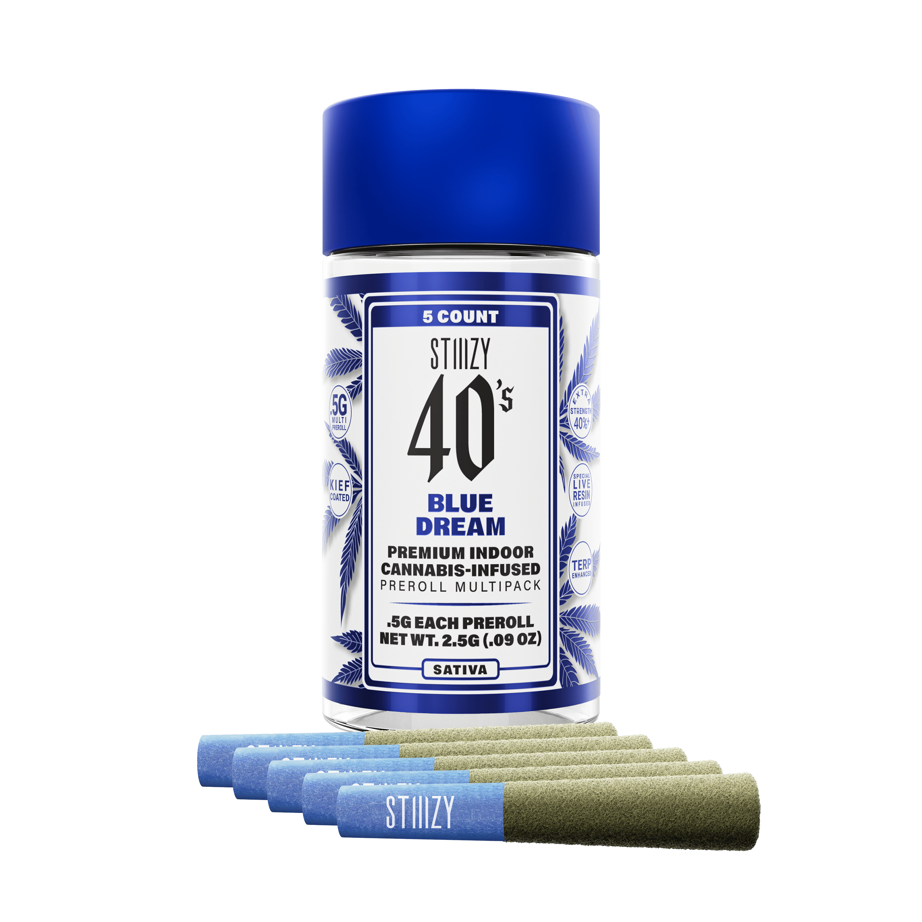Stiiizy - Blue Dream (S) .5G 40S Infused Preroll 5 Pack