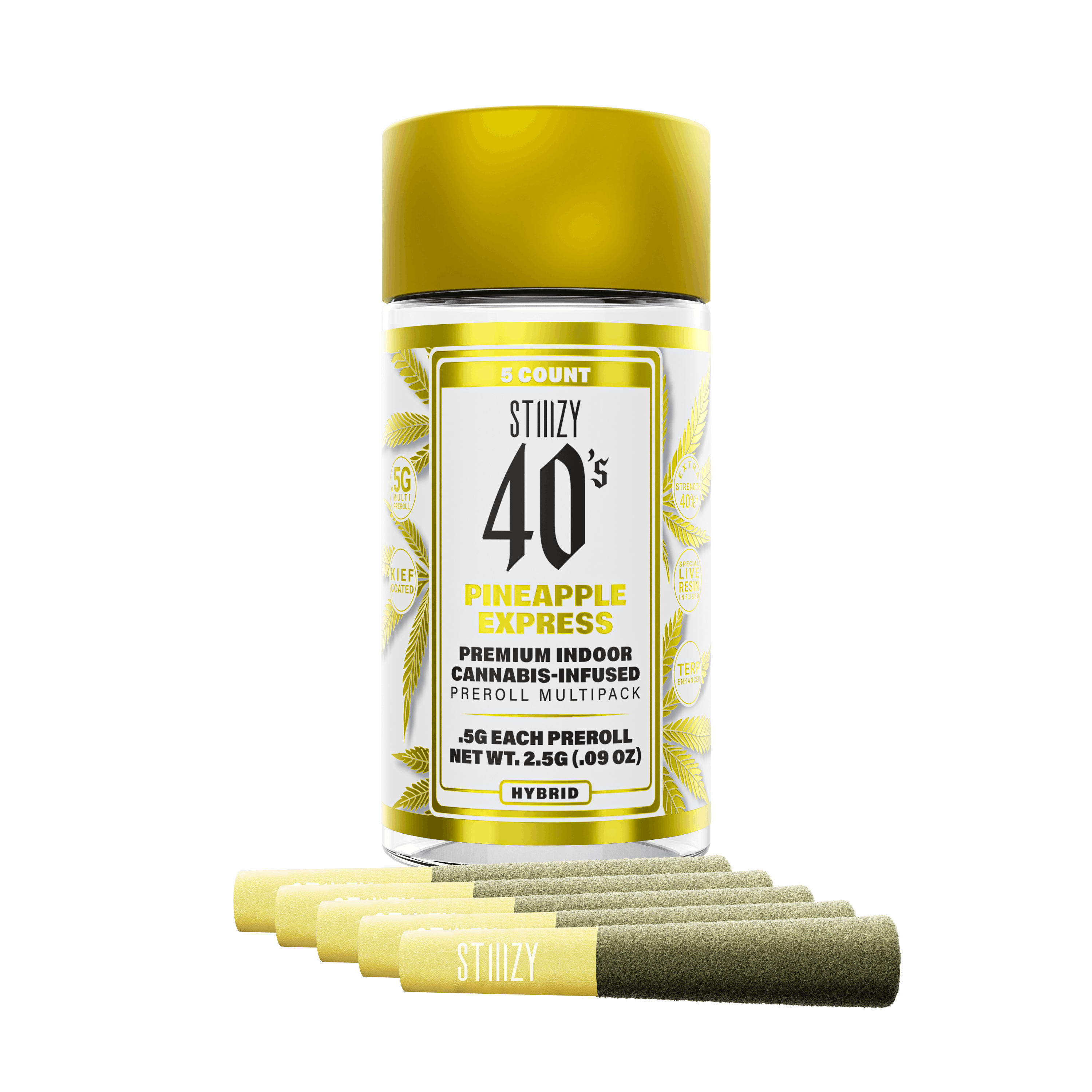 Stiiizy - Pineapple Express (H).5G 40S Infused Preroll 5 Pack