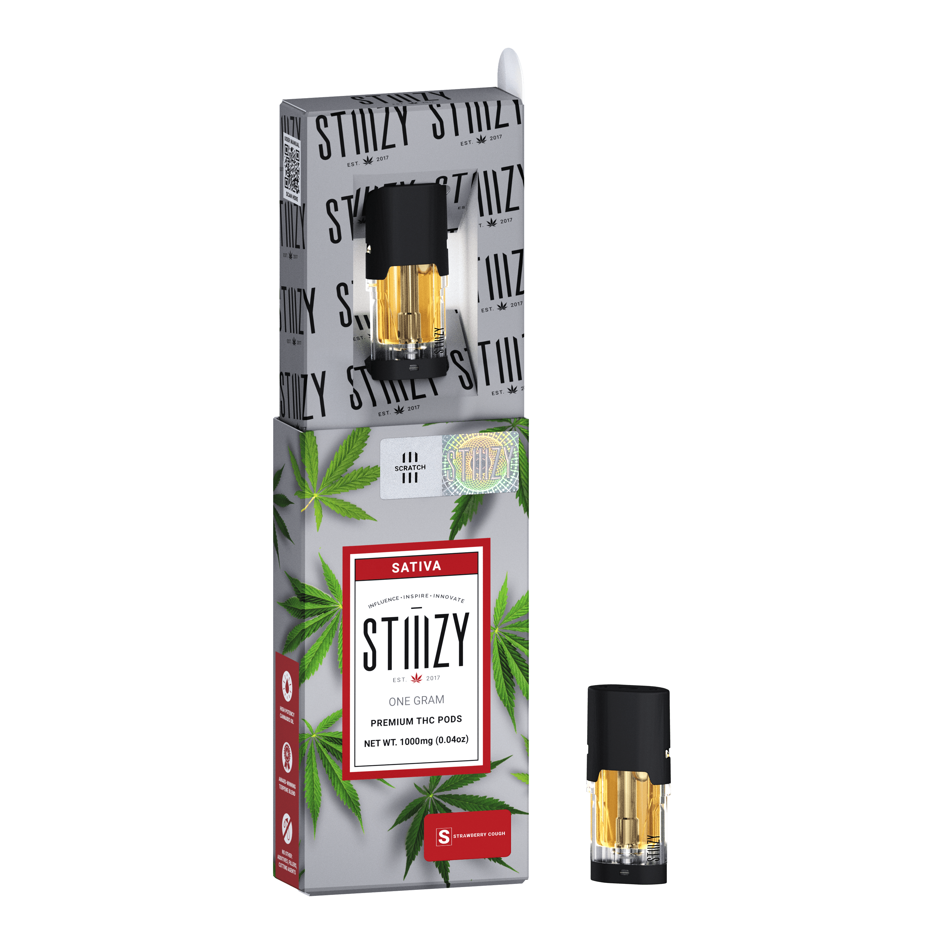 Vape Cartridge - Strawberry Cough (S) 1G Original Thc Pod - Stiiizy
